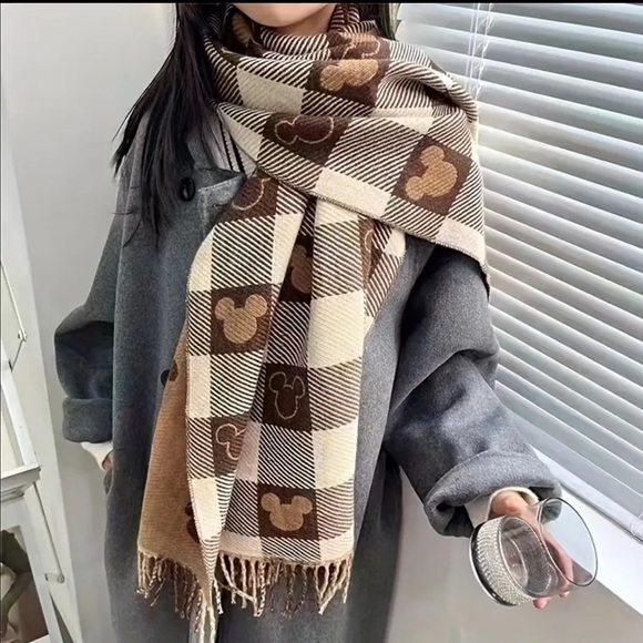Vintage Chic Disney Inspired Square Grid Scarf
 - NWT - Picture 2 of 4